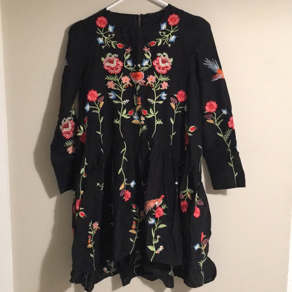 Zara embroidered dress